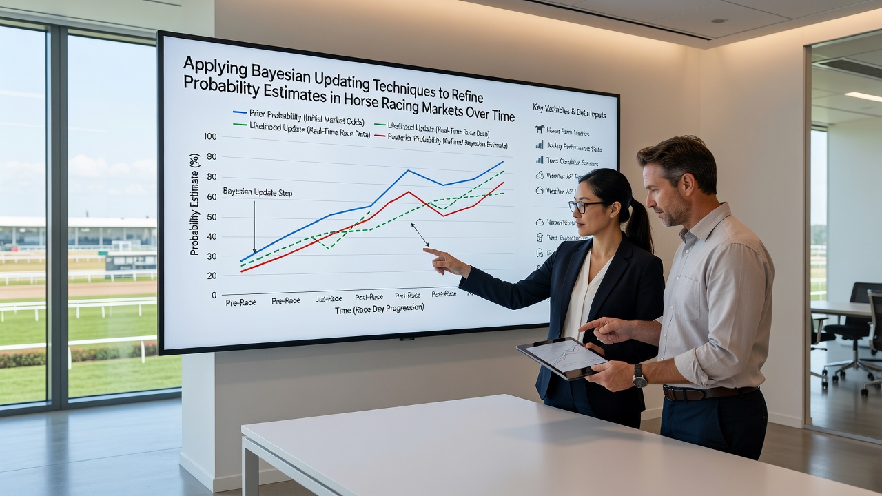 Graph illustrating probability convergence in horse racing markets after successive Bayesian updates