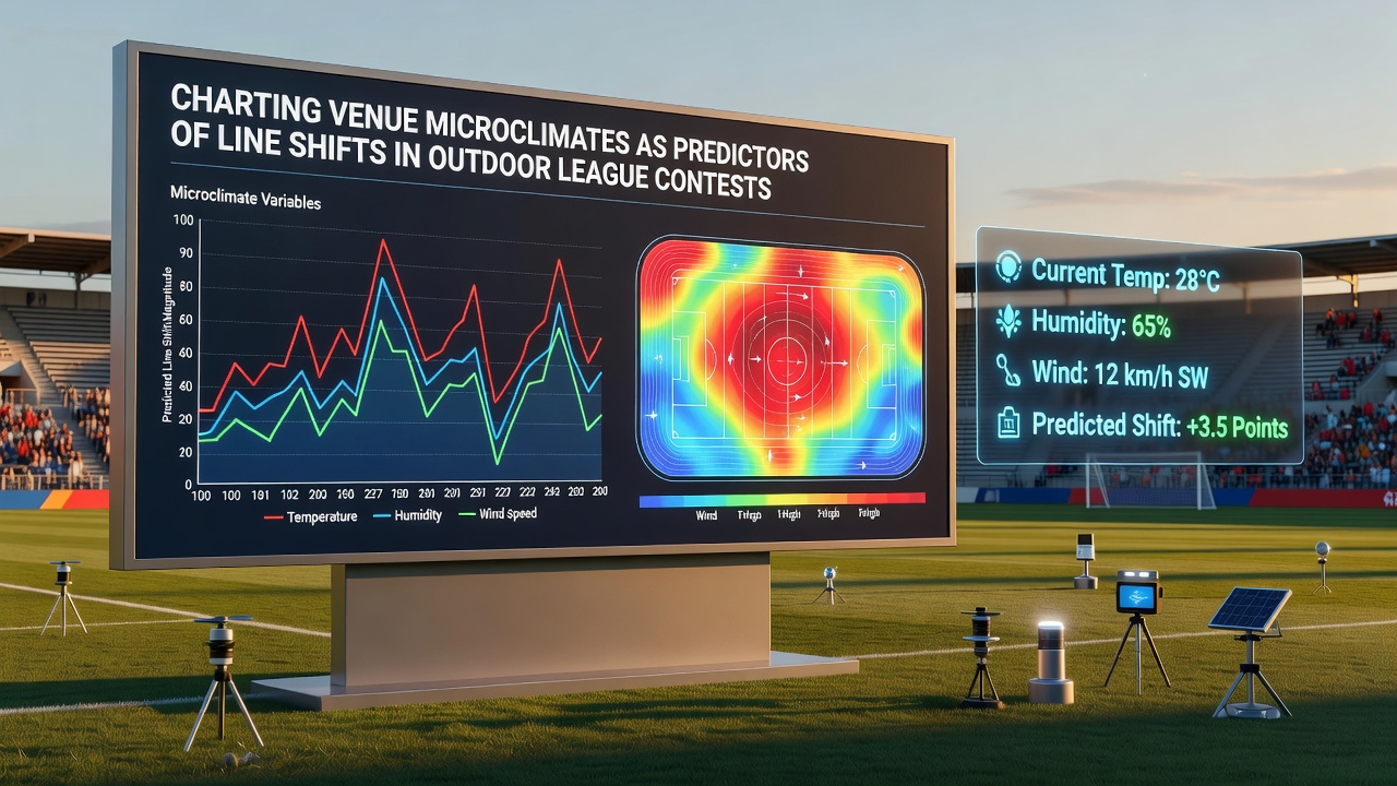 Graph comparing microclimate sensor readings with betting line movements over multiple outdoor league games