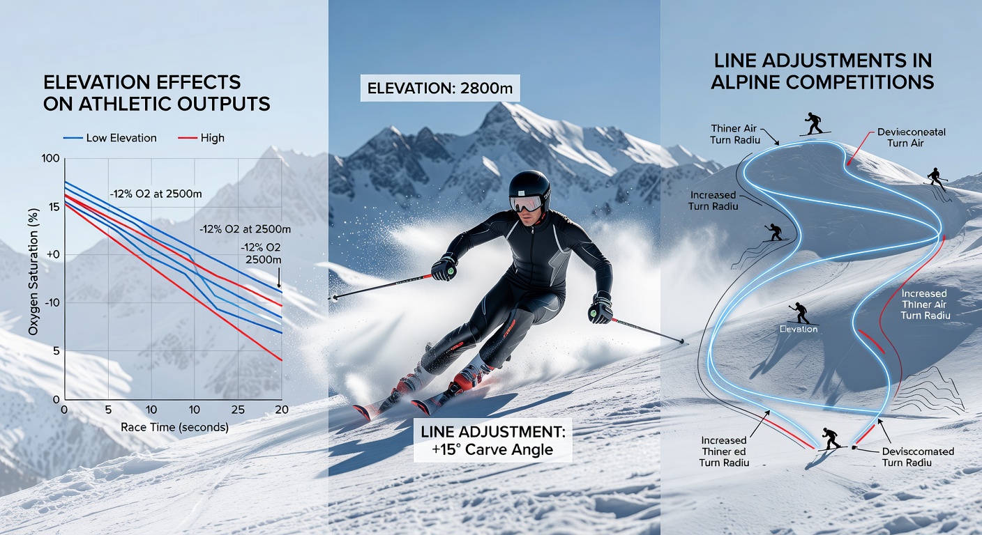 Ski course map showing adjusted start lines and gate placements at a high-altitude alpine venue