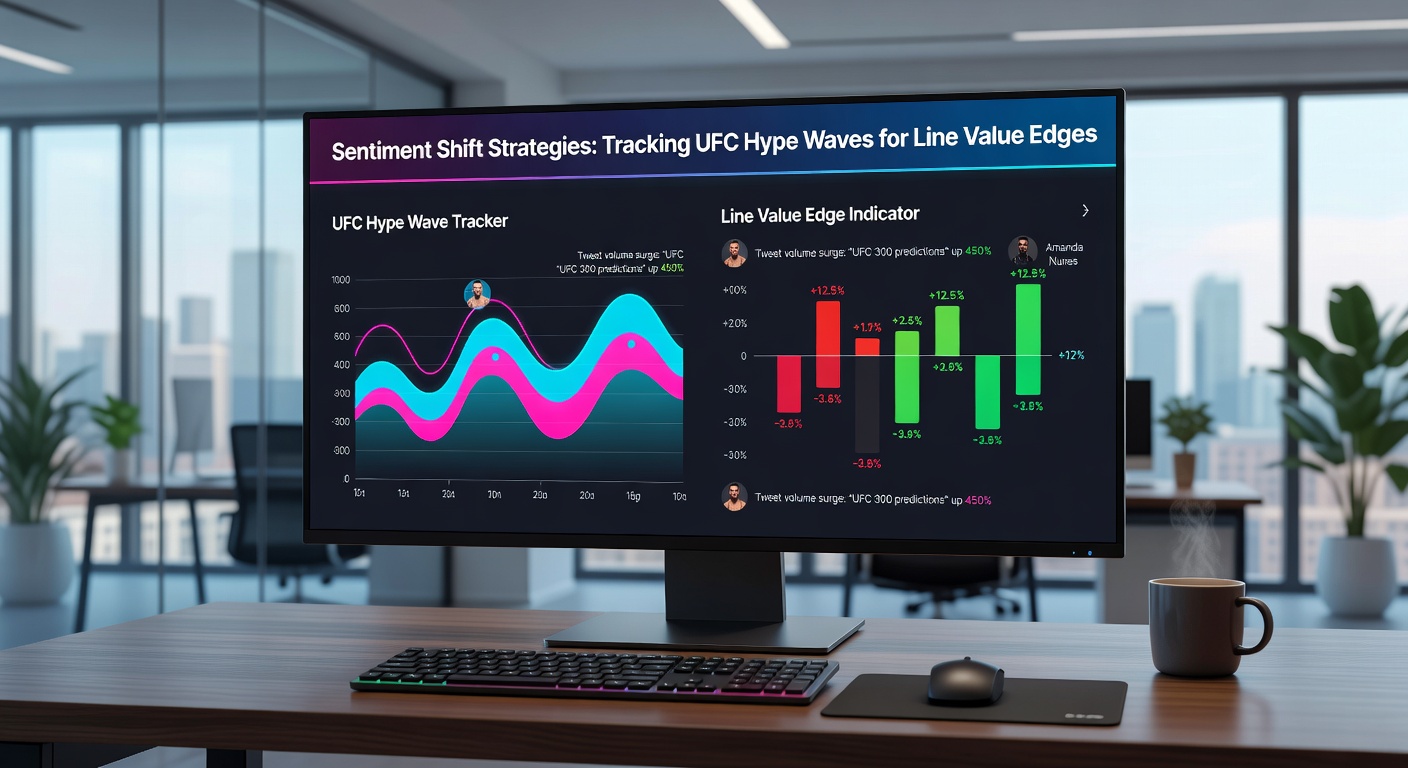 Graph showing UFC line movements overlaid with social media sentiment spikes during a major event