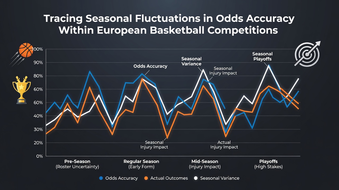 Graph illustrating accuracy trends across different months in basketball betting markets